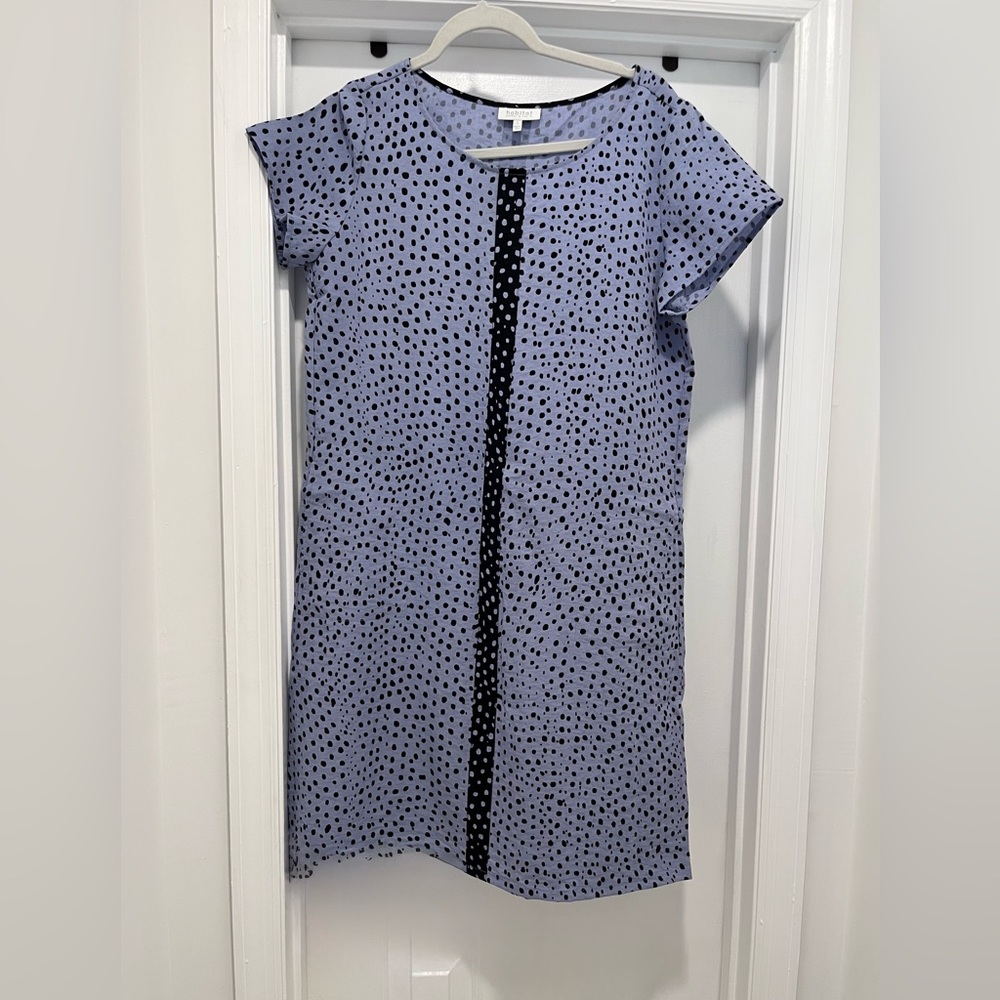 Habitat Periwinkle "Dalmatian" Print Short Sleeve Shift Dress with Pockets